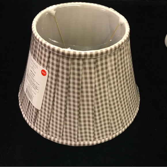 Gingham Pleated Lamp Shade Brown - Threshold™ designed with Studio McGee - Picture 6 of 8